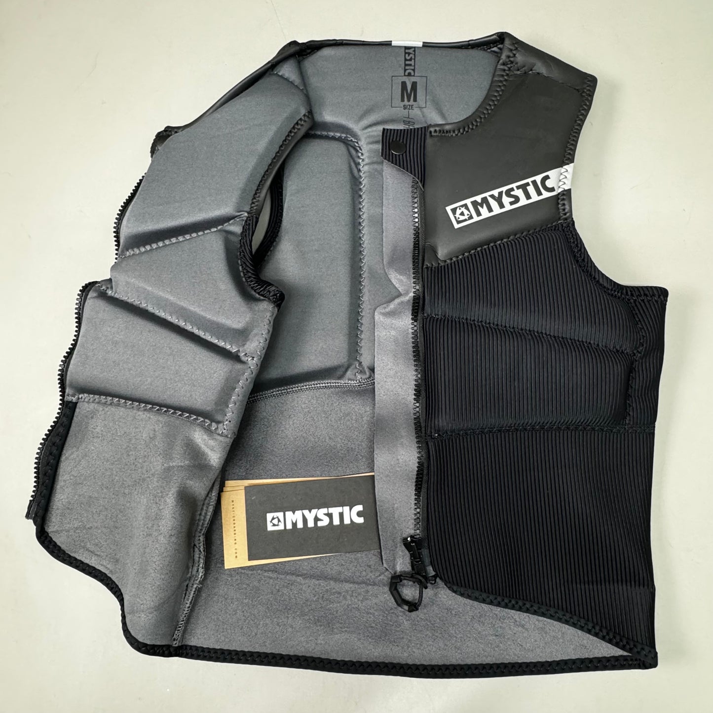 MYSTIC Block Impact Vest YKK Front-Zip & Clash Foam Sz M Black 35005.200107