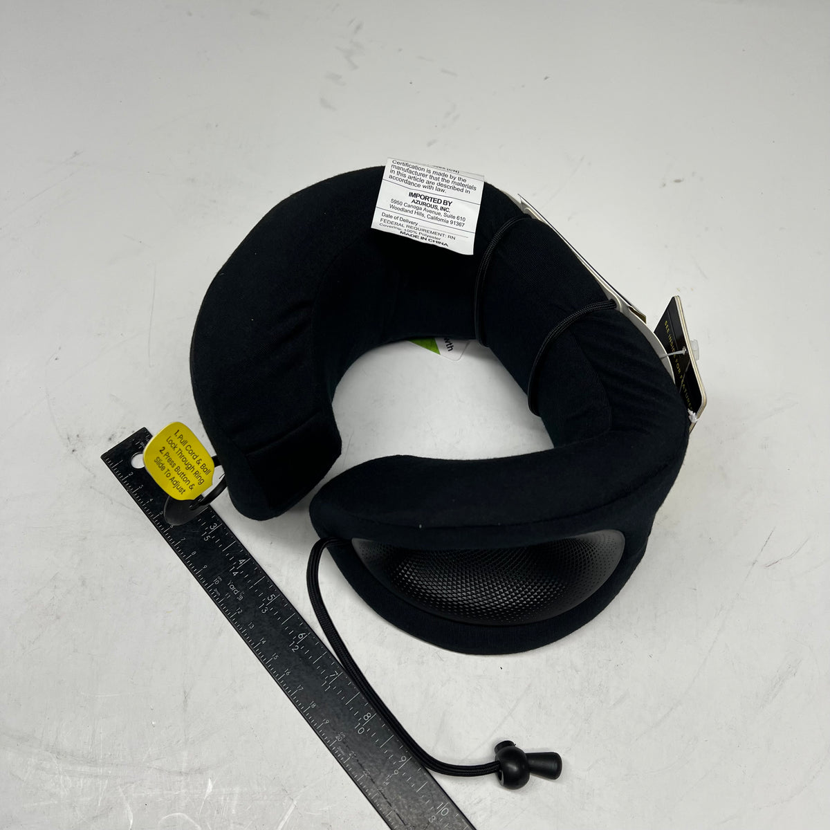 CABEAU Evolution X Deluxe Comfort Memory Foam Travel Pillow Black EVOX6458