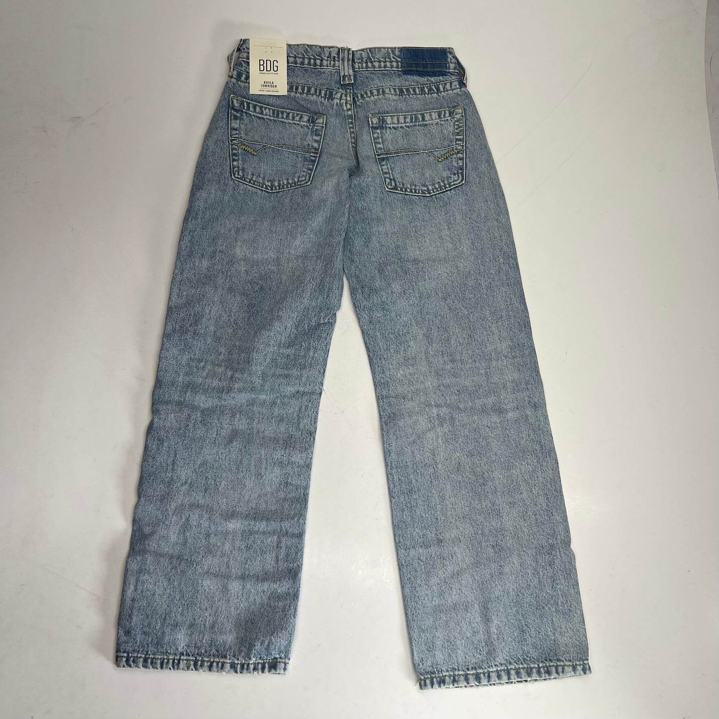 URBAN OUTFITTERS Kayla Low Rider Wide Leg Jeans Women's Sz 24W 32L Bleach