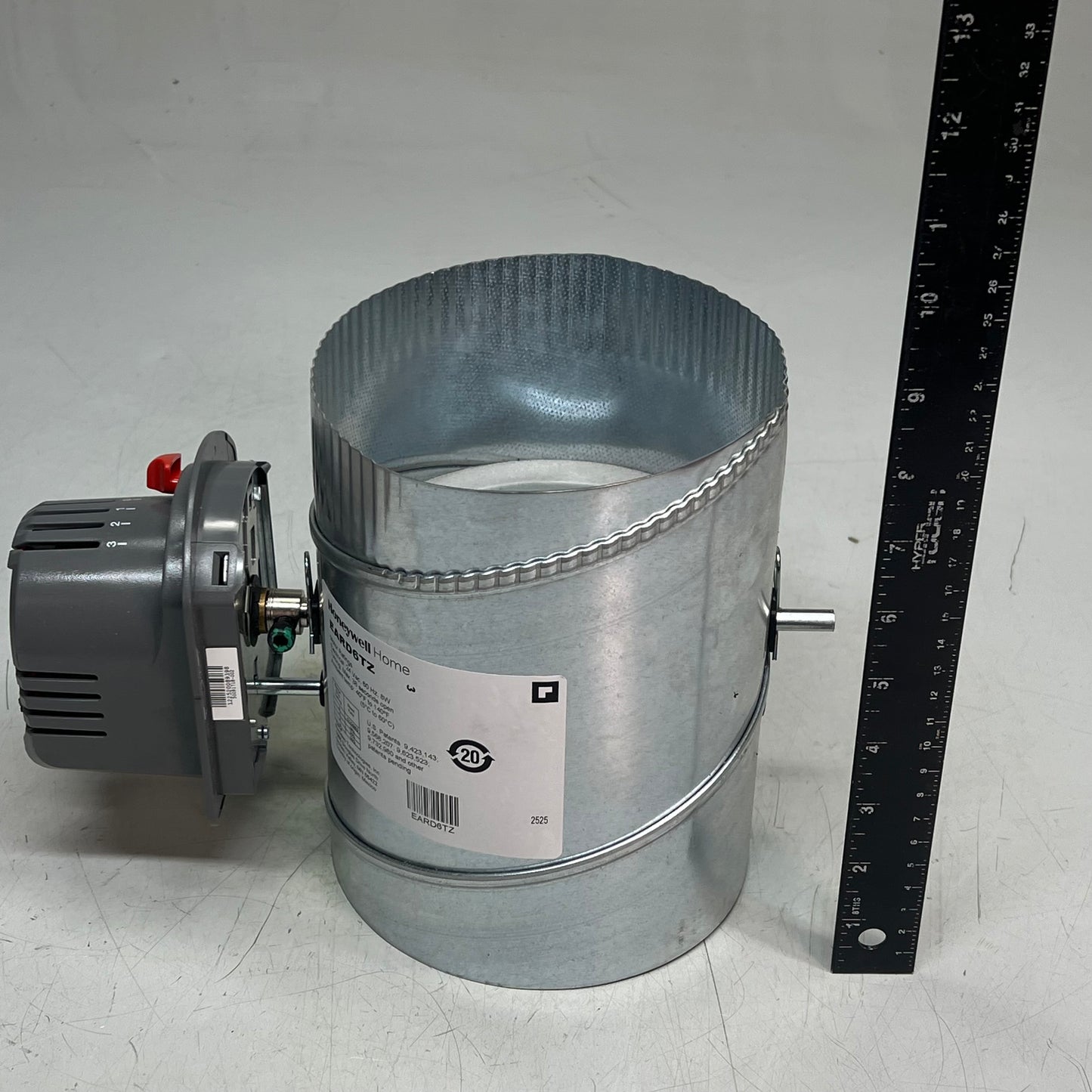 HONEYWELL Steel TrueZONE Motorized Fresh Air Damper 6" 24V Chrome EARD6TZ