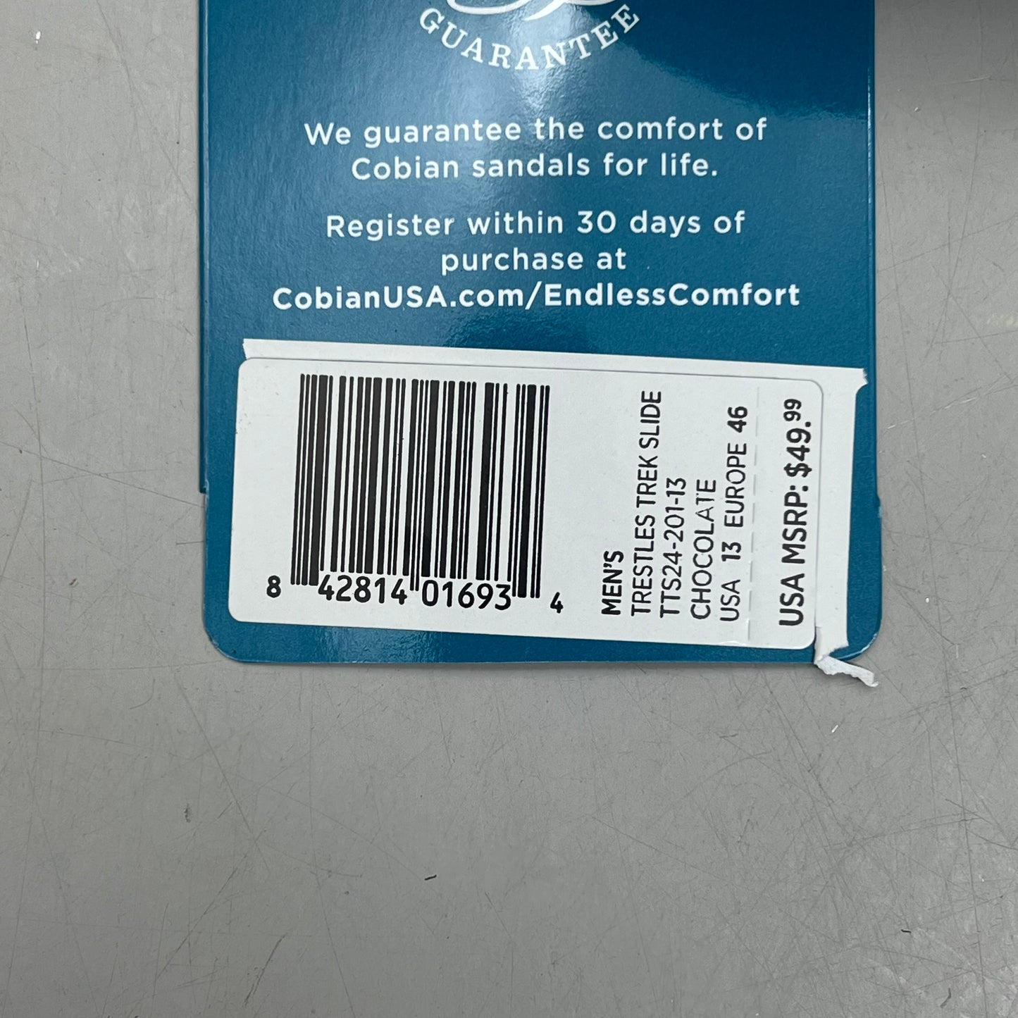 COBIAN Trestles Trek Slide EVA Top Sole Men's Sz 13, 46 Eu Chocolate TTS24-201-13