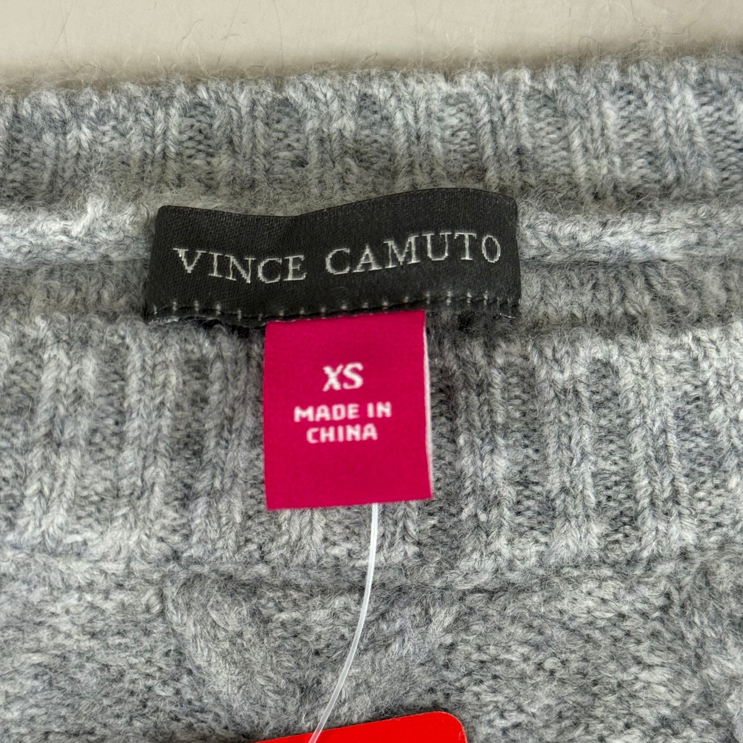 VINCE CAMUTO Cable Knit Sweater Women's Sz-XS Light Heather Grey SC2895