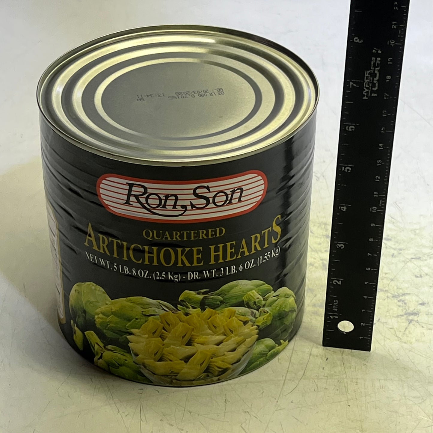 ZA@ RON SON Canned Quartered Artichoke Hearts 5lb - 15 Servings 6297 BB 03/28