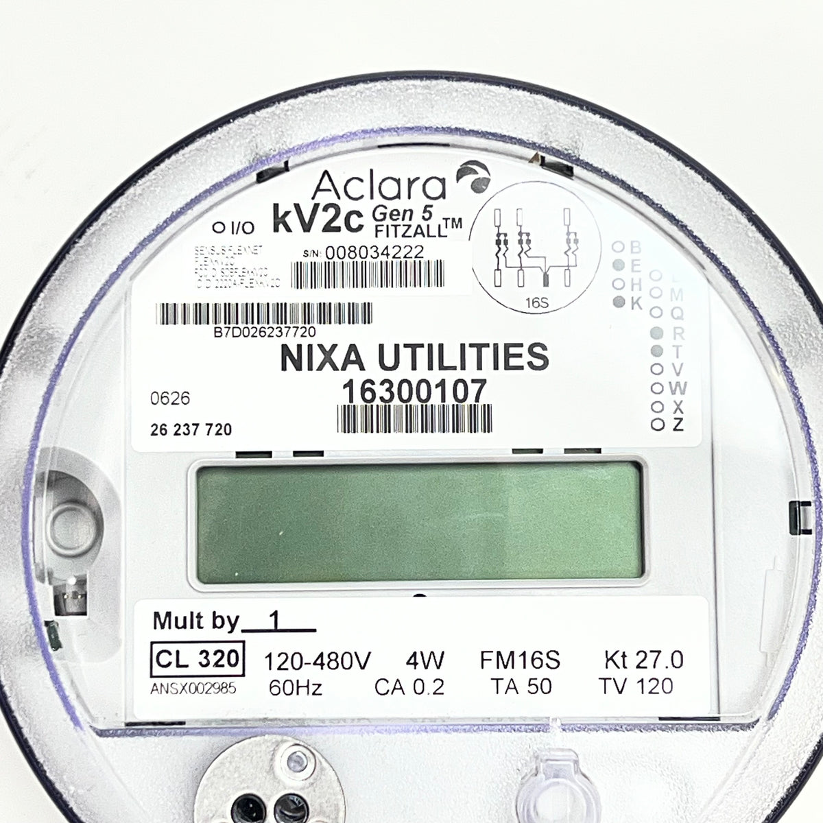 ACLARA Gen 5 Meter Fitzall Kv2c Advanced Power Customizable White ANSX002985