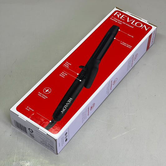 REVLON Coconut Smoothstay Oil-Infused Curling Iron Shiny, Smooth Curls 1" Black RVIR1190