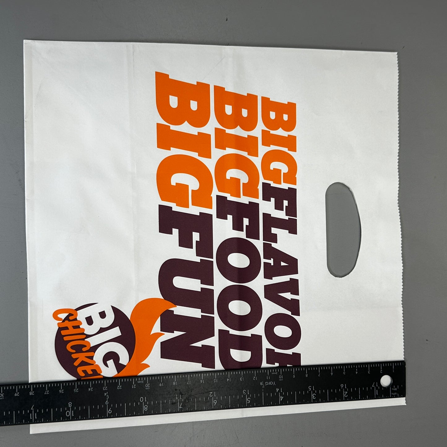 BIG CHICKEN Shopping Bags 11" x 6" x 11" White