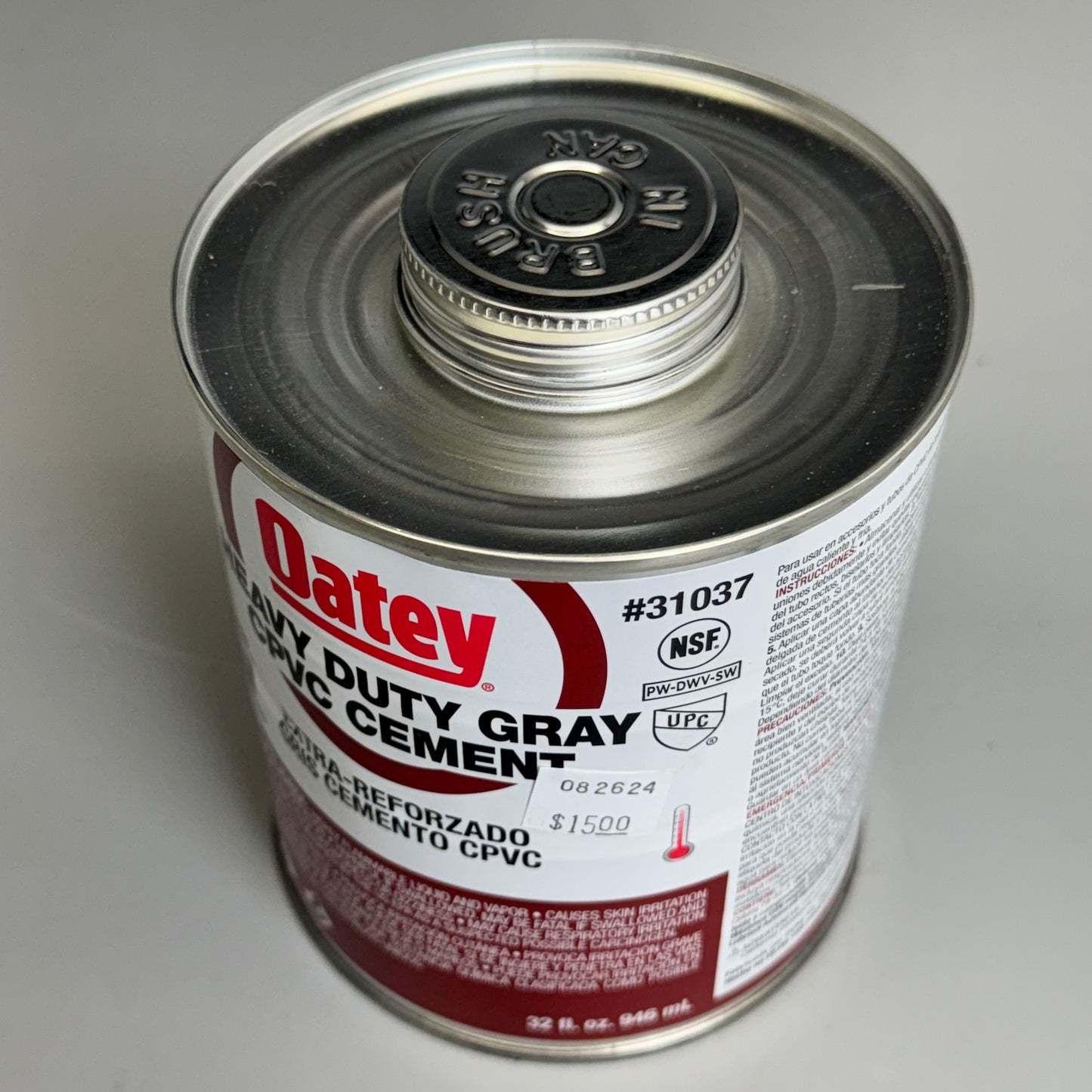 OATEY Brush In Can CPVC Cement Heavy Duty Gray 32 oz Model 31037