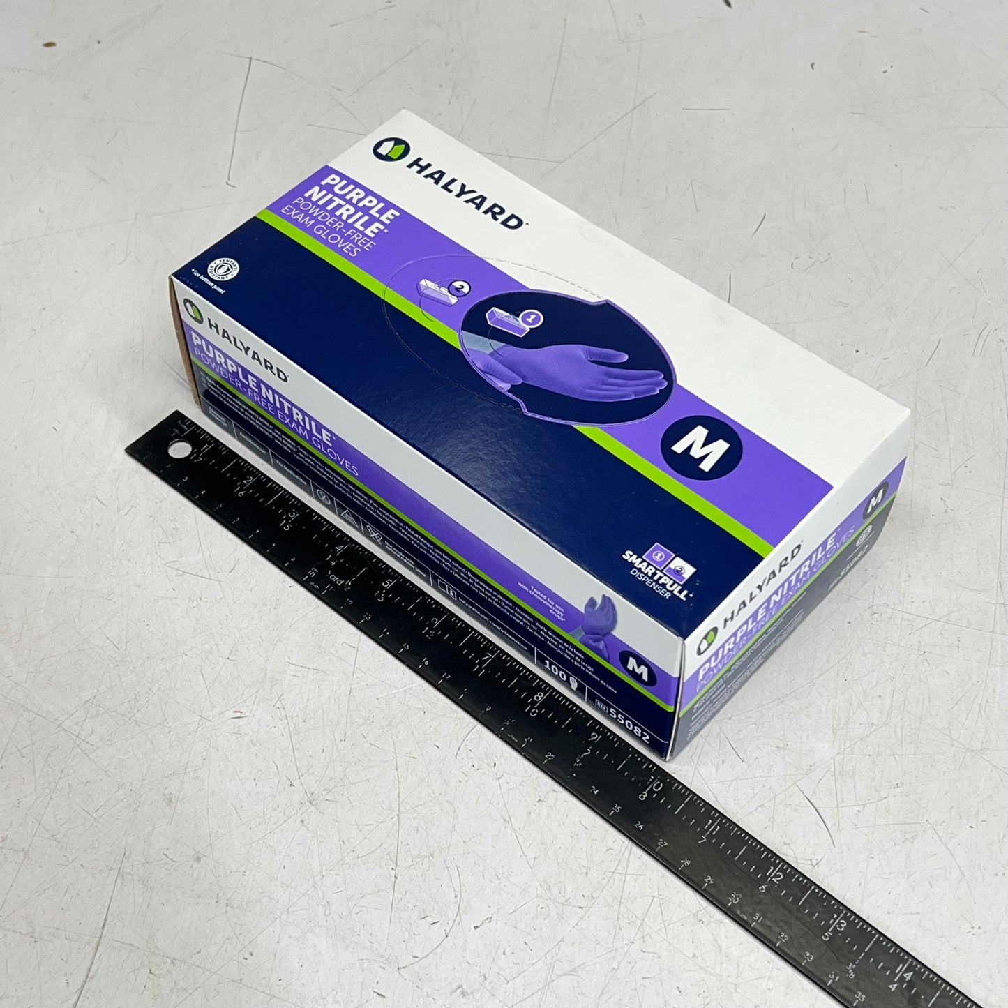 HALYARD (2 PACK, 100 GLOVES EACH) Exam Gloves Unisex Sz M Purple 55082 BB 04/30