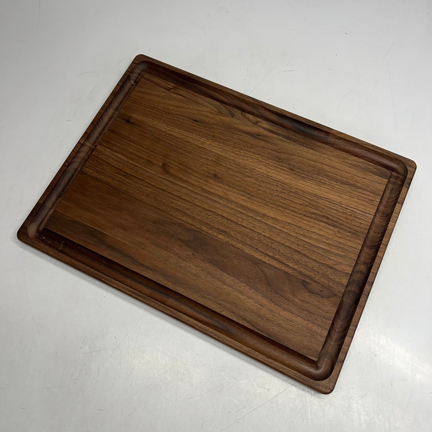 ZA@ Large Walnut Cutting Boards W/ Juice/liquid Guard 20"x15" Dark Brown