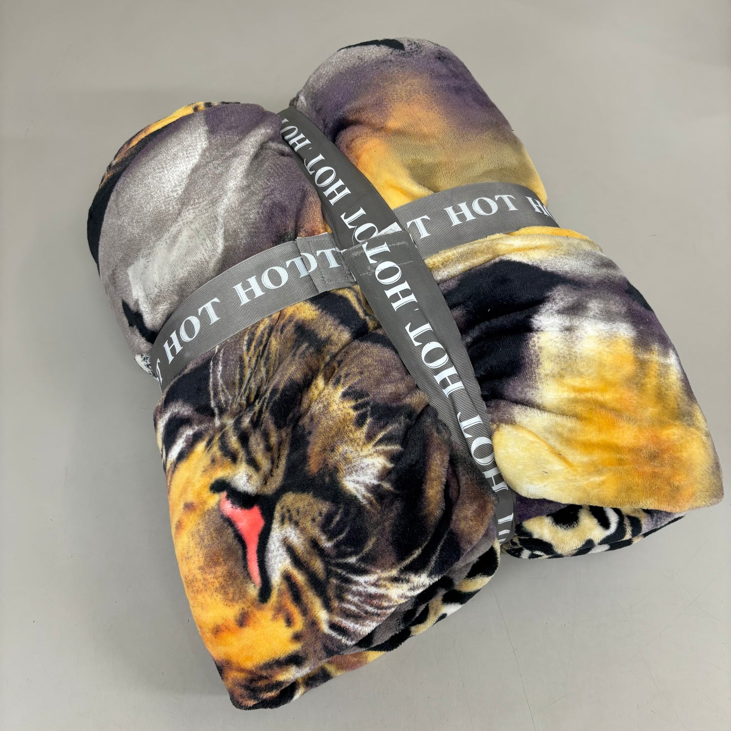 HOT Super Soft Fleece Blanket Tiger w/ Cheetah Print Pattern One Sz (Full Size)