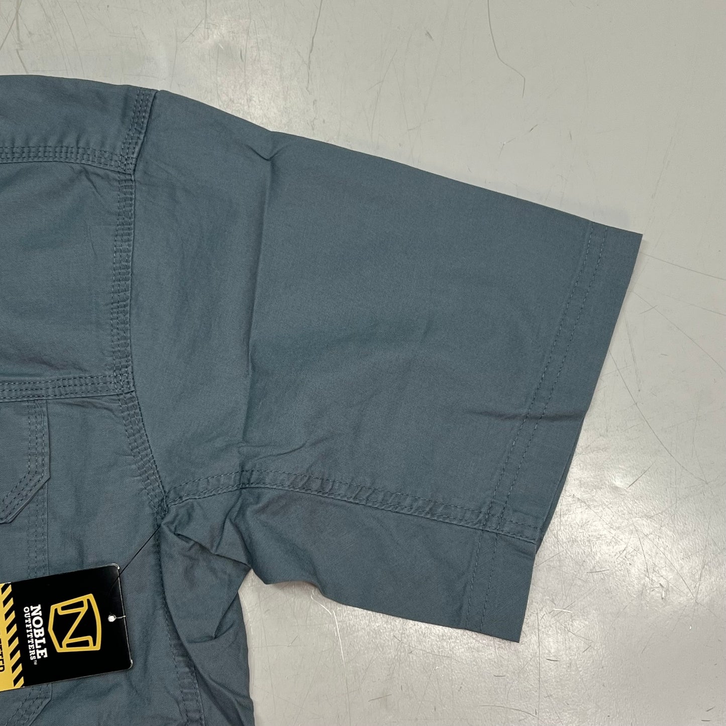 NOBLE OUTFITTERS Short Sleeve Weathered Work Shirt Men's Sz XL-R Light Blue 12005