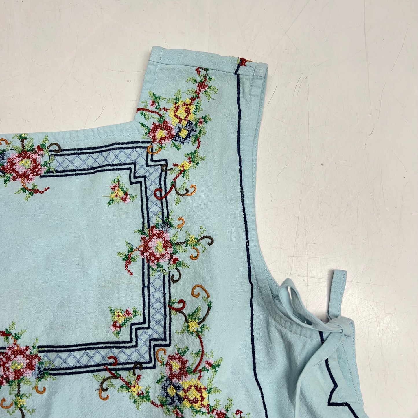 FREE PEOPLE Garden Wall Top Open Sides W/ Double Tie Closure Women's Sz XS Blue