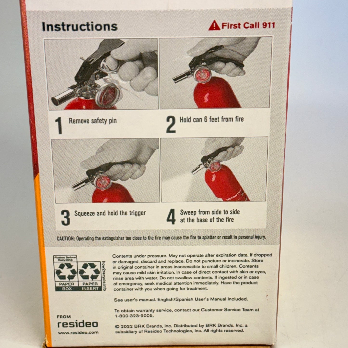 FIRST ALERT(2 PACK) Home1 Multipurpose ABC Rechargeable Fire Extinguisher 2.5 Lb 1-A:10-B:C(New-Other)