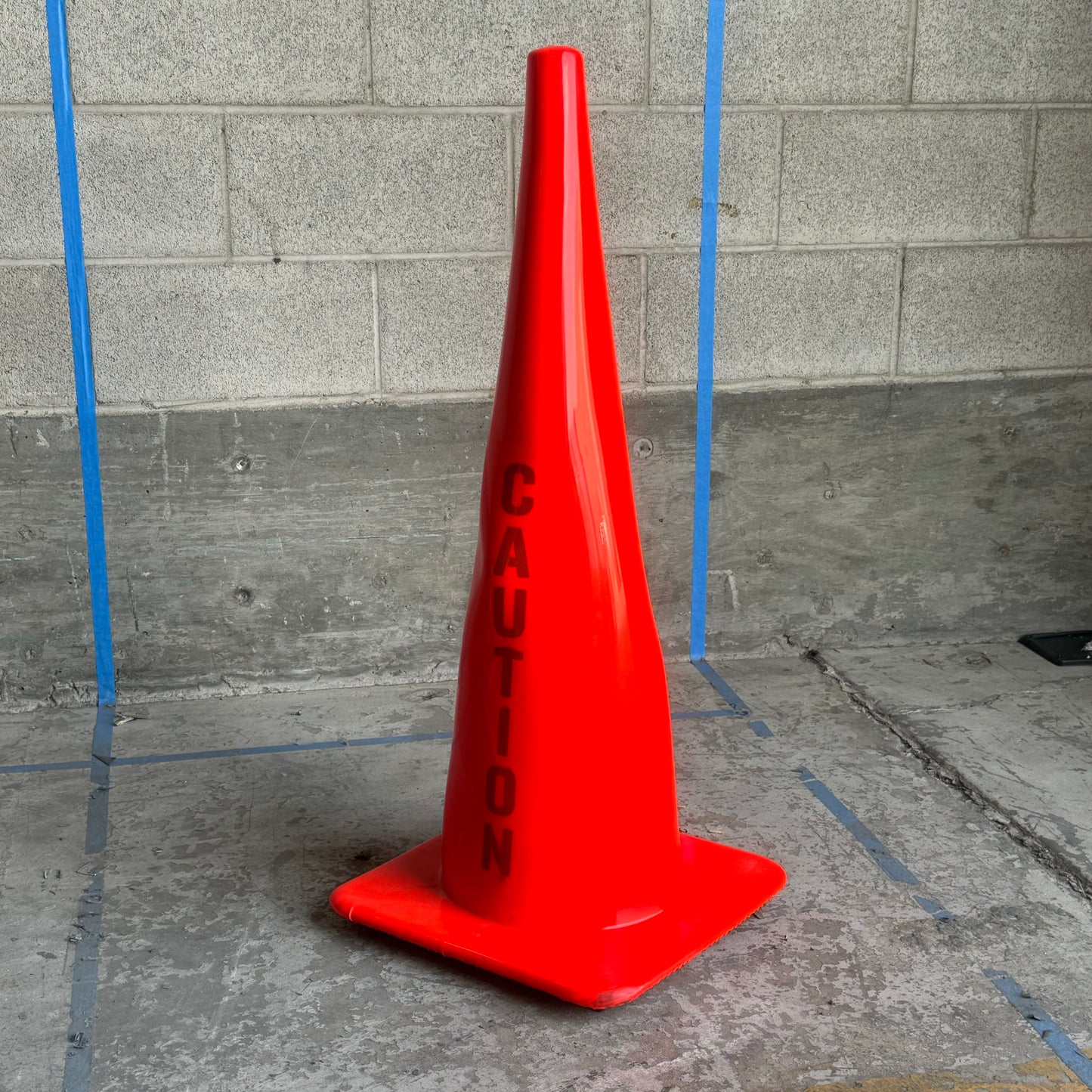 CAUTION Road Cone 37”Hx15”x15” Rubber and Plastic Orange