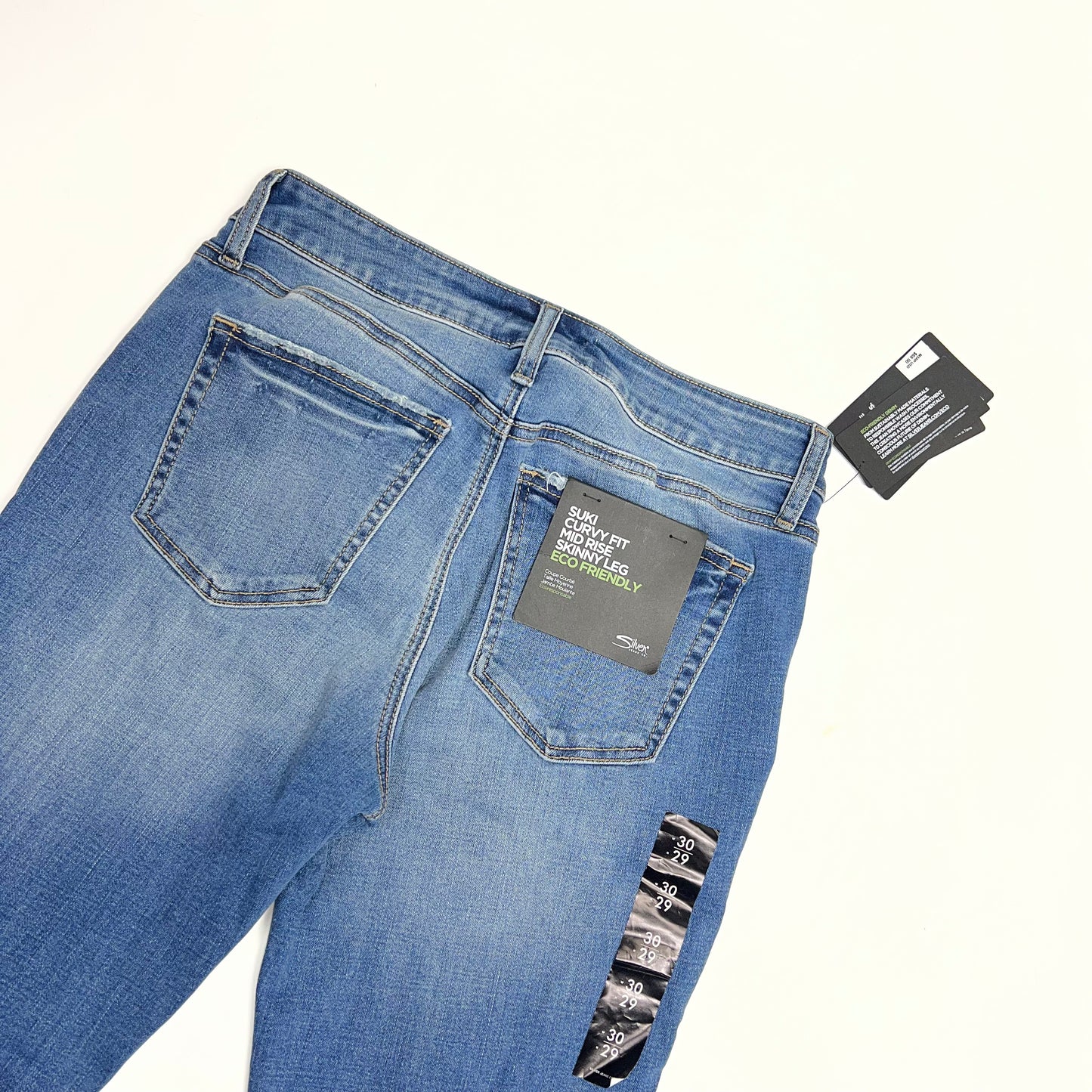 SILVER JEANS CO Distressed Suki Skinny Leg Jeans Women's Sz 30/29 Indigo