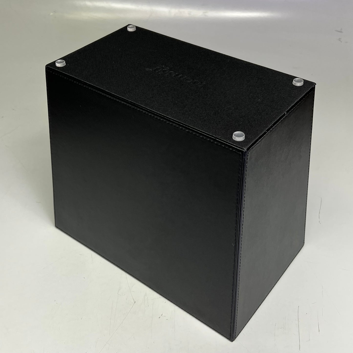 ROOM360 Faux Leather London Recycle Bin Vinyl Construction 17qt Black RWA021L21