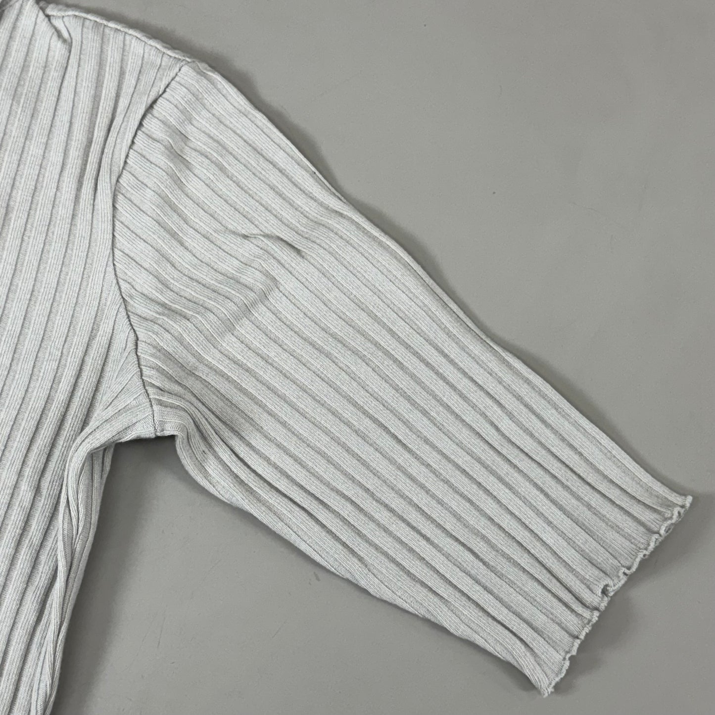 VINCE Ribbed Cotton-Blend Polo Dress 4 Button Women's Sz M Salt Glass V041584525