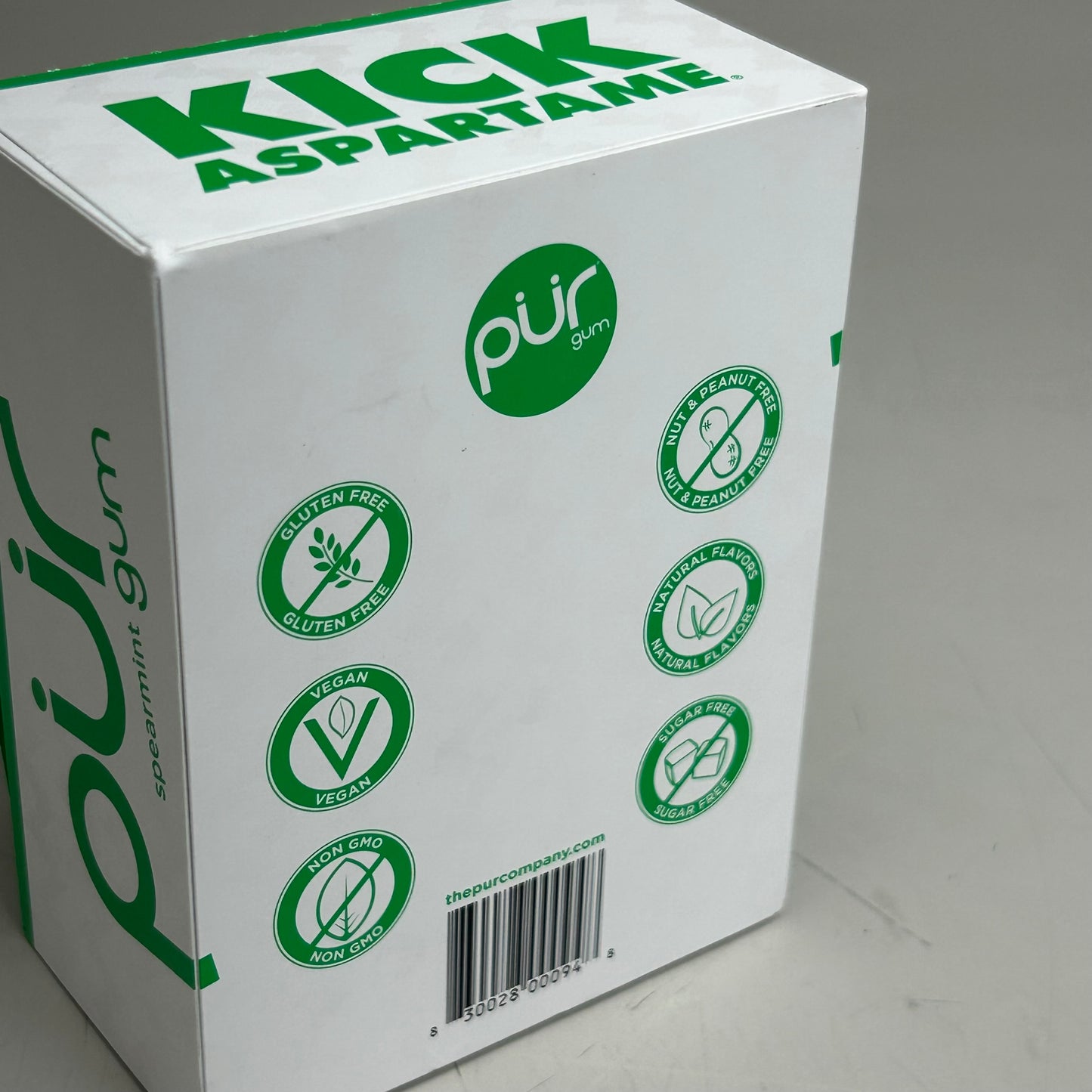 PUR (12 PACK, 9 PCS Each) Sugar Free Spearmint Aspartame Free Chewing Gum