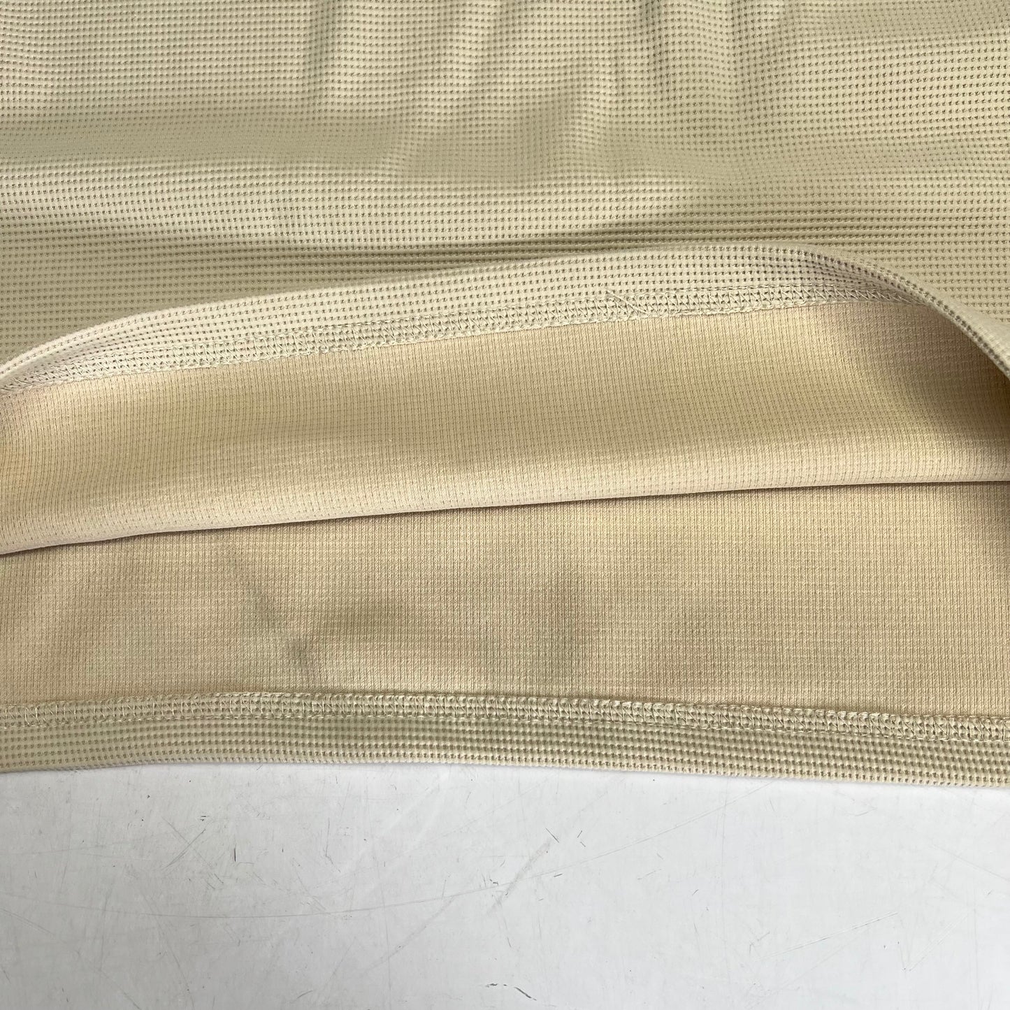 THOMAS STERLING Half Button Soft Waffle Knit Long Sleeve Men's Sz S Khaki