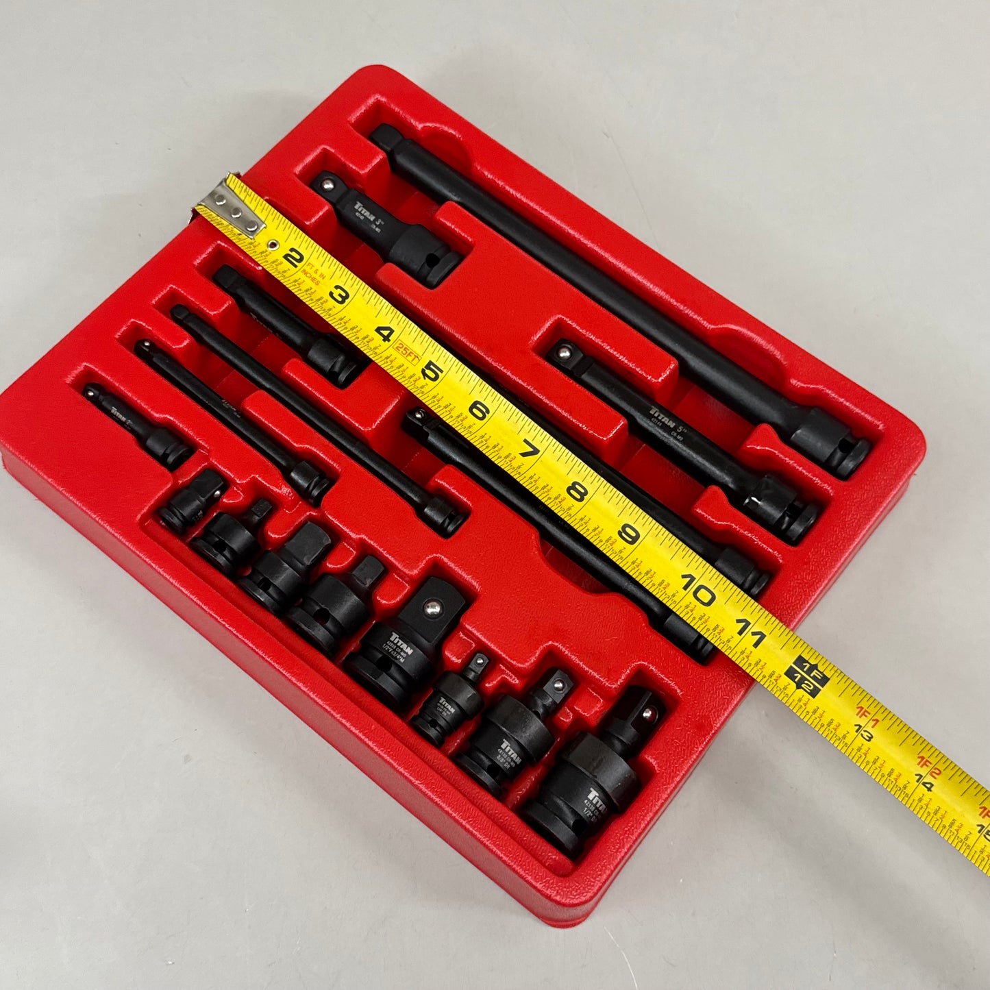 TITAN (17 Piece) Impact Socket Accessory Set Black 81483