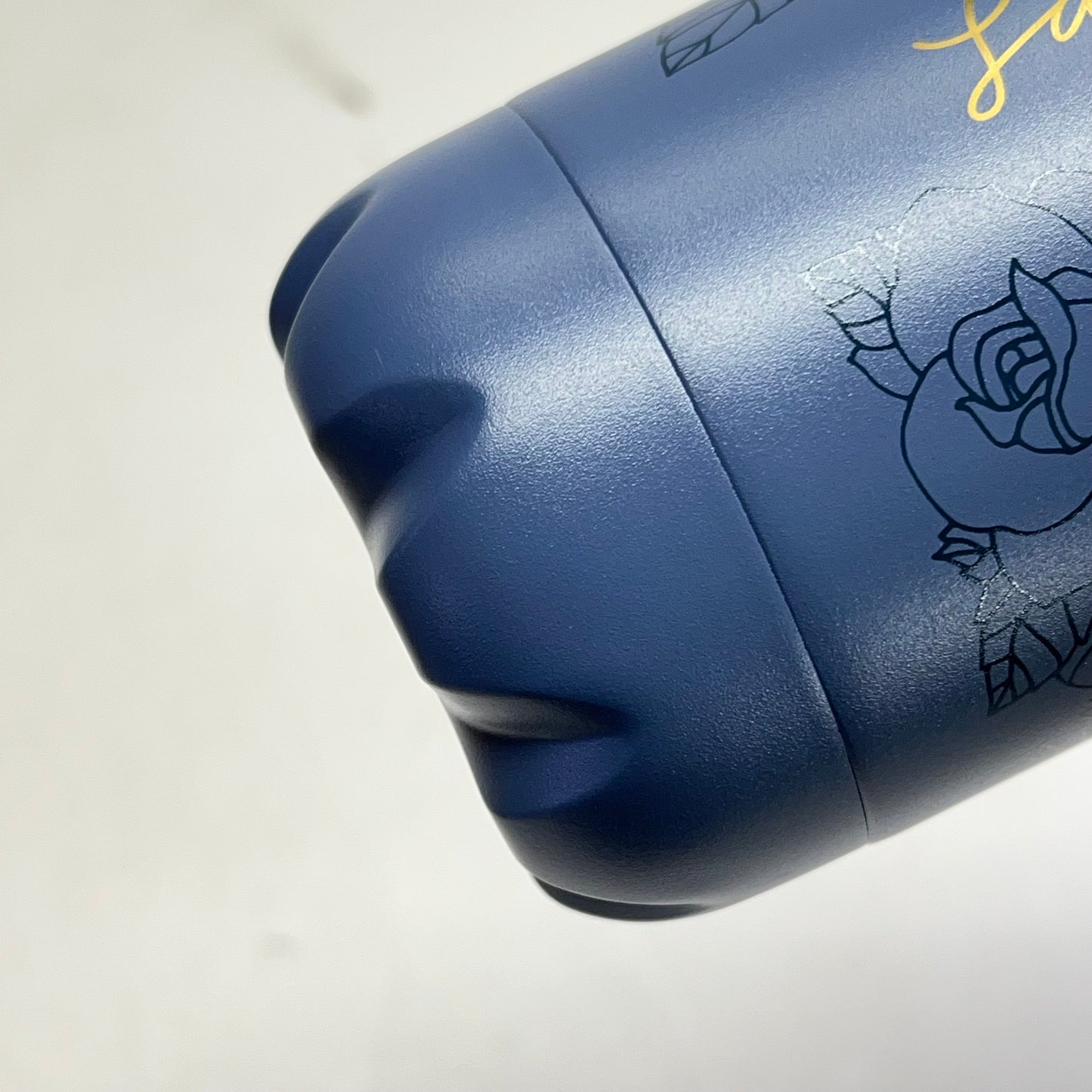 CHRISTIAN ART GIFTS Saved By Grace Floral Stainless Steel Water Bottle 24oz Bl|ue