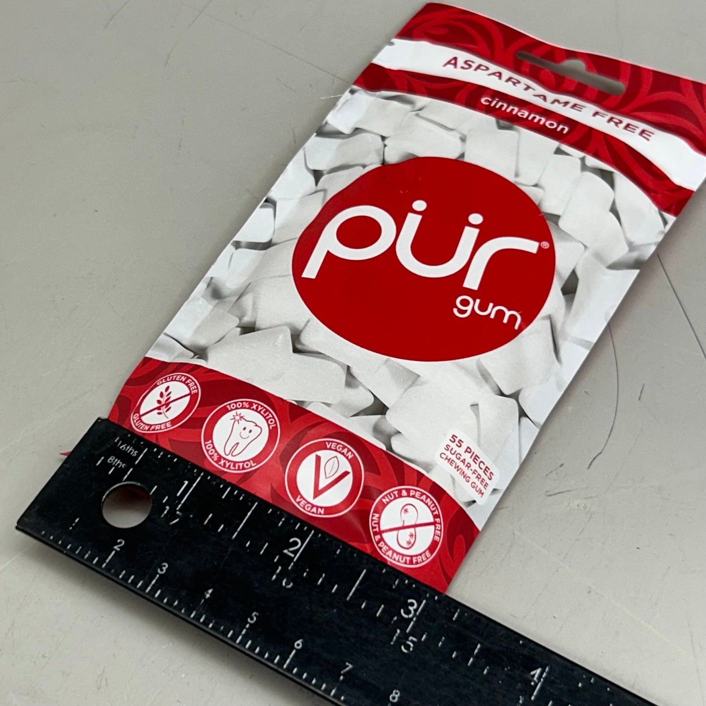 ZA@ PUR (12 PACK, 55 Pieces Each) Sugar Free Cinnamon Flavored Chewing Gum D