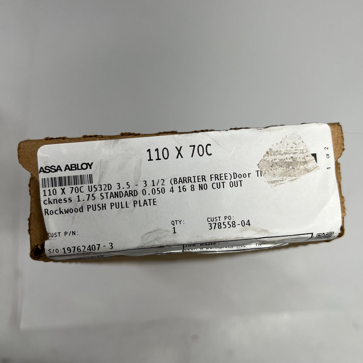 ROCKWOOD ASSA ABLOY (2 PACK) Rockwood 110x70c Pull Plate 4″ x 16″ 1" Pull Silver