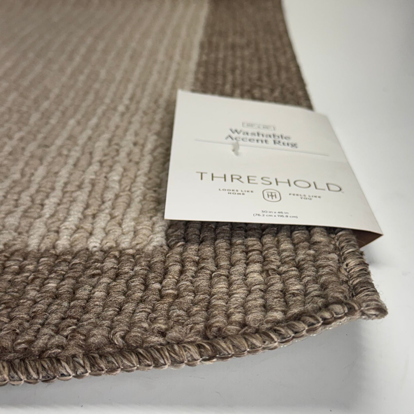 THRESHOLD Threshold Target Washable Madison Border Accent Rug, Tan Sz 30" x 46"