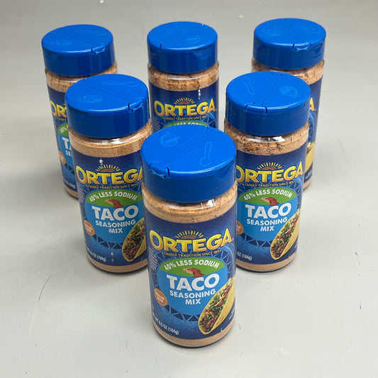 ORTEGA (6 PACK) Value Size Taco Seasoning Mix 40% Less Sodium 6.5 Oz BB 06/26