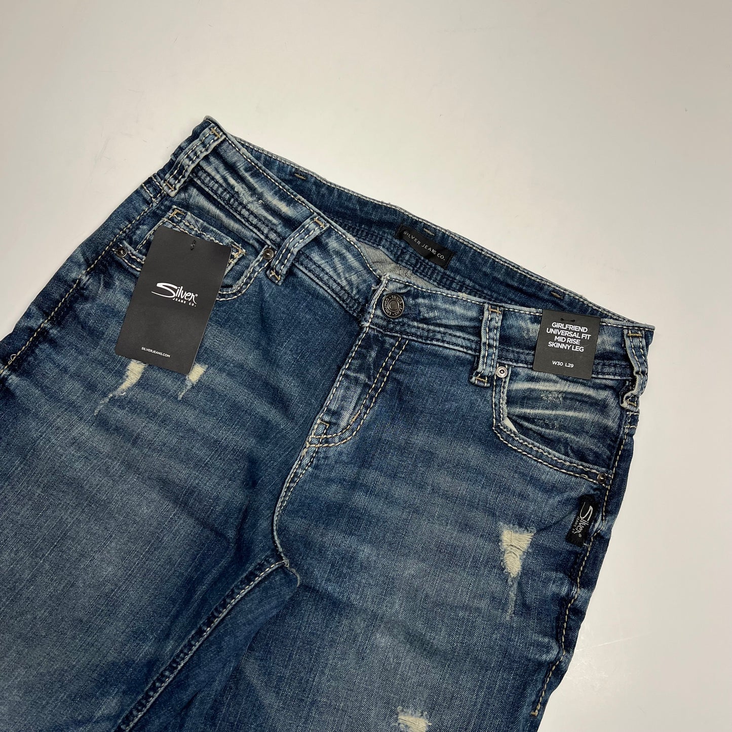 SILVER JEANS CO. Girlfriend Mid Rise Skinny Leg Jeans Women's Size 30/29 Indigo