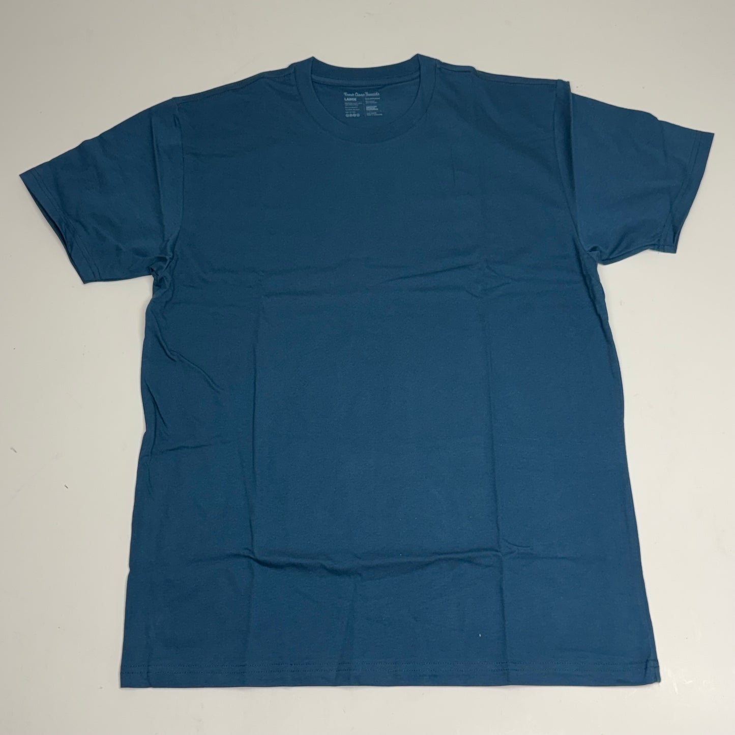 FRESH CLEAN THREADS Sea Blue Short Sleeve Crew Neck T-Shirt Sz L - Sea Blue AA14-C-L