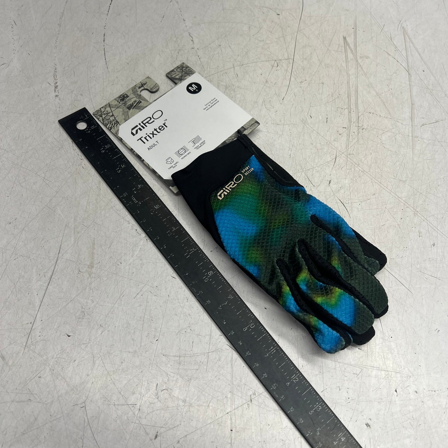 GIRO Trixter Glove Lightweight Instachill Fabric Unisex Sz M Frequency Blue 7200371