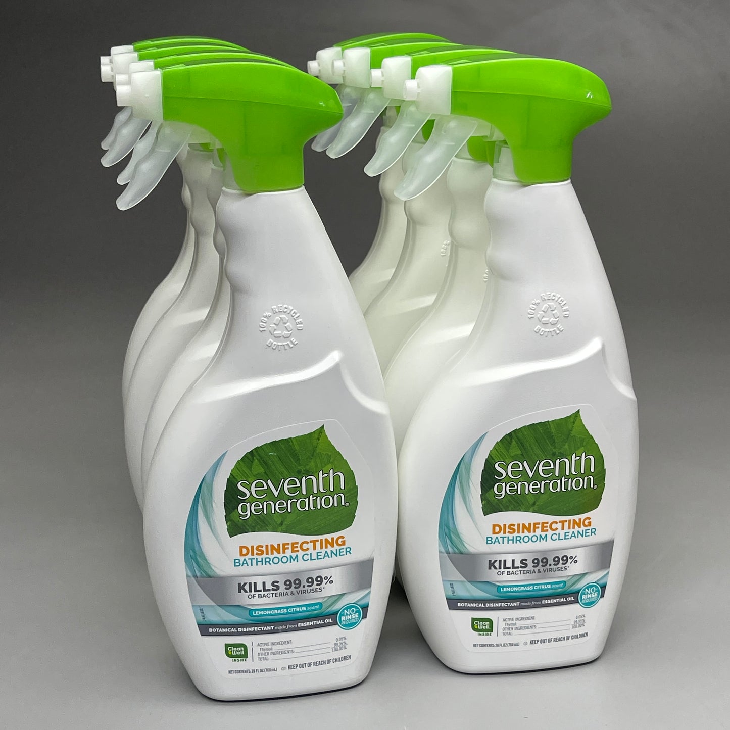 SEVENTH GENERATION (8 BOTTLES) Disinfecting Cleaner LemonGrass Citrus Scent 26 fl oz