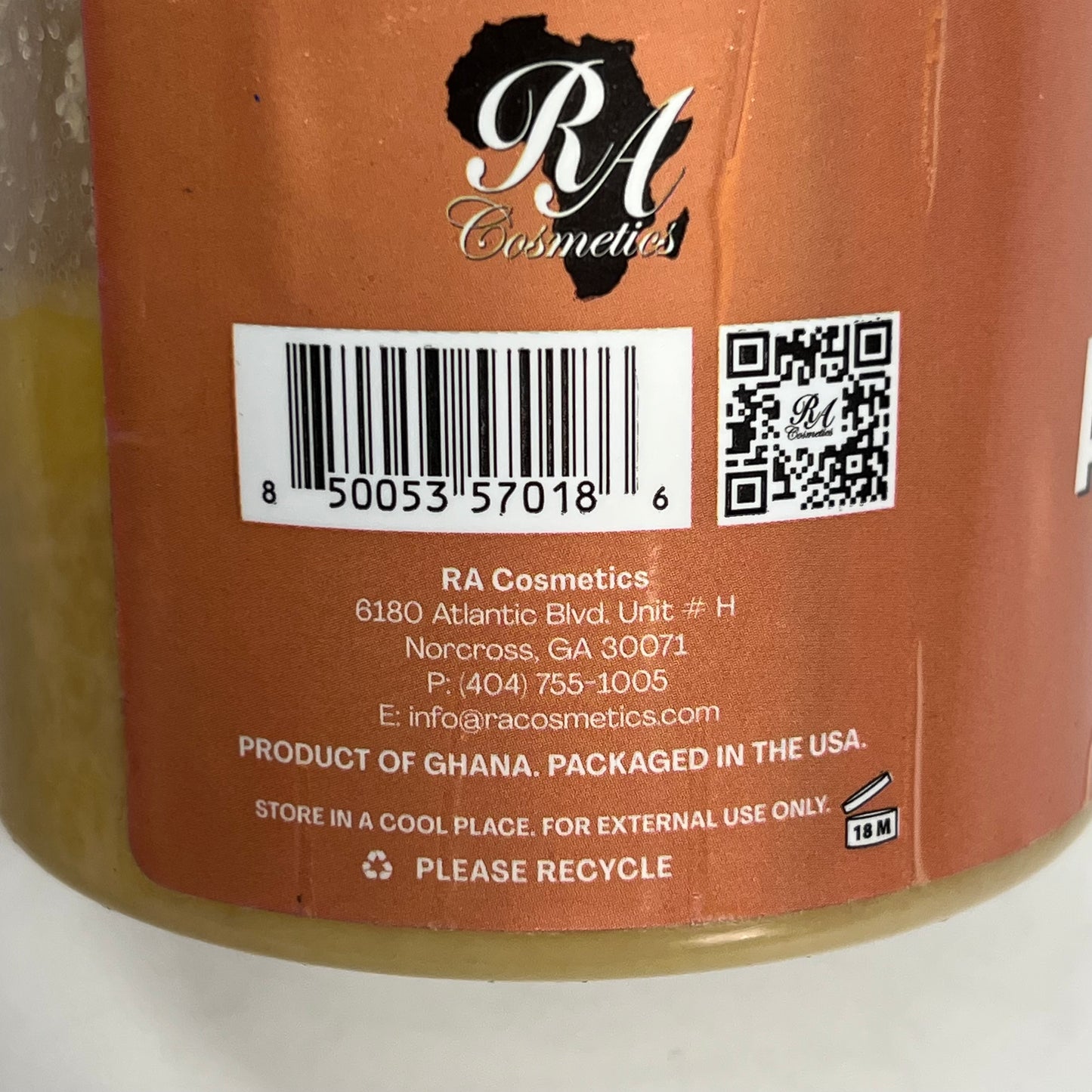 RA COSMETICS  (3 PACK) Whipped African Shea Butter W/ Honey Peach 12oz Yellow (As-Is)