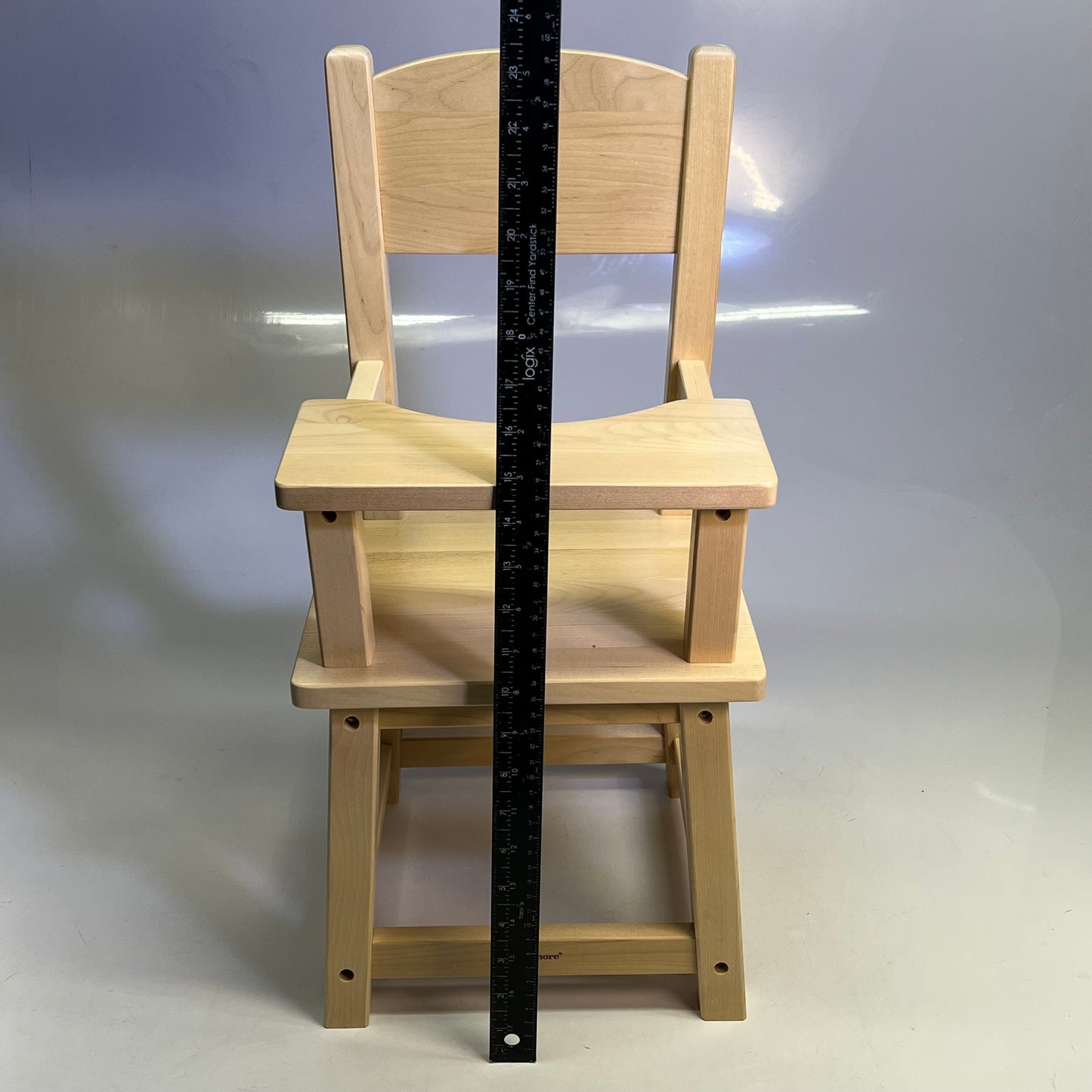 LAKESHORE Hardwood Doll High Chair 11"w x 10 1/4"d x 21 1/2"h Tan EE557