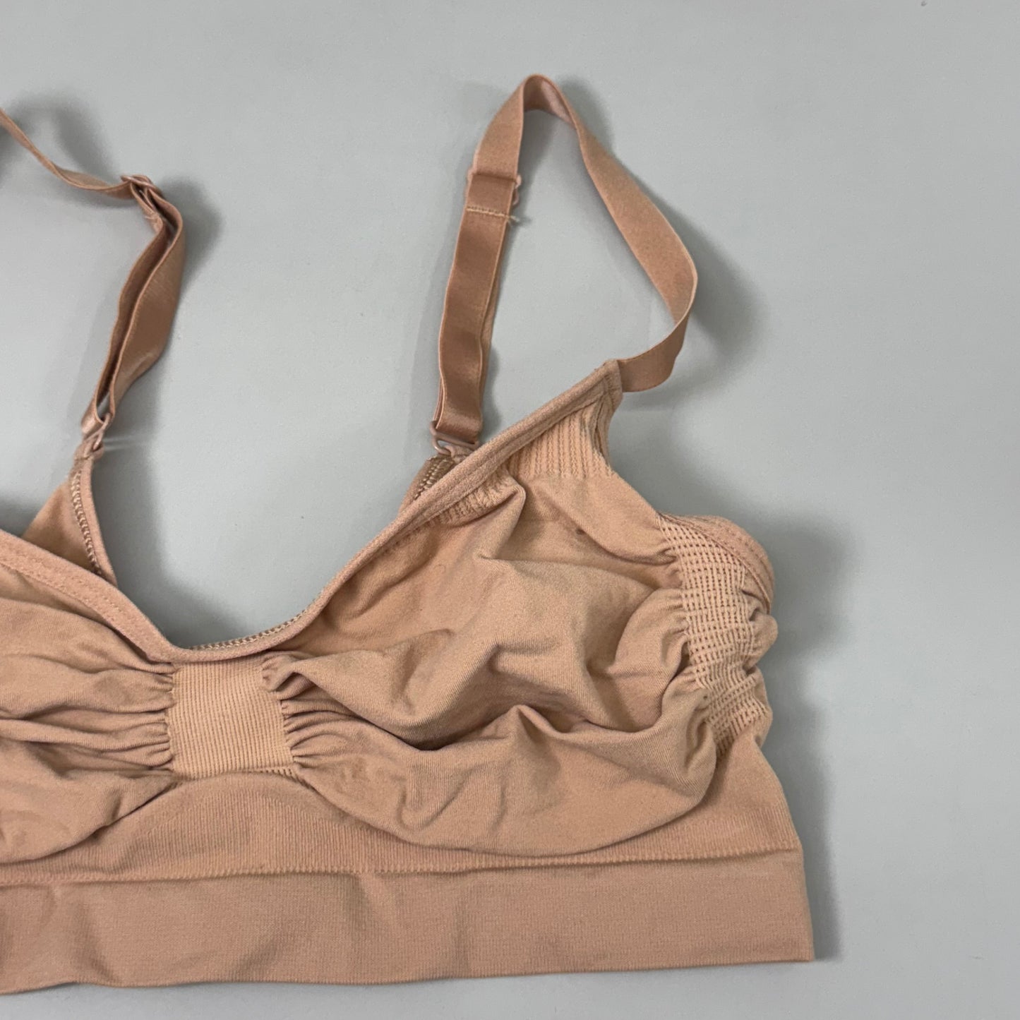 SKIMS Strong Support Seamless Bralette Pique Stitching Women's Sz L/XL Ochre