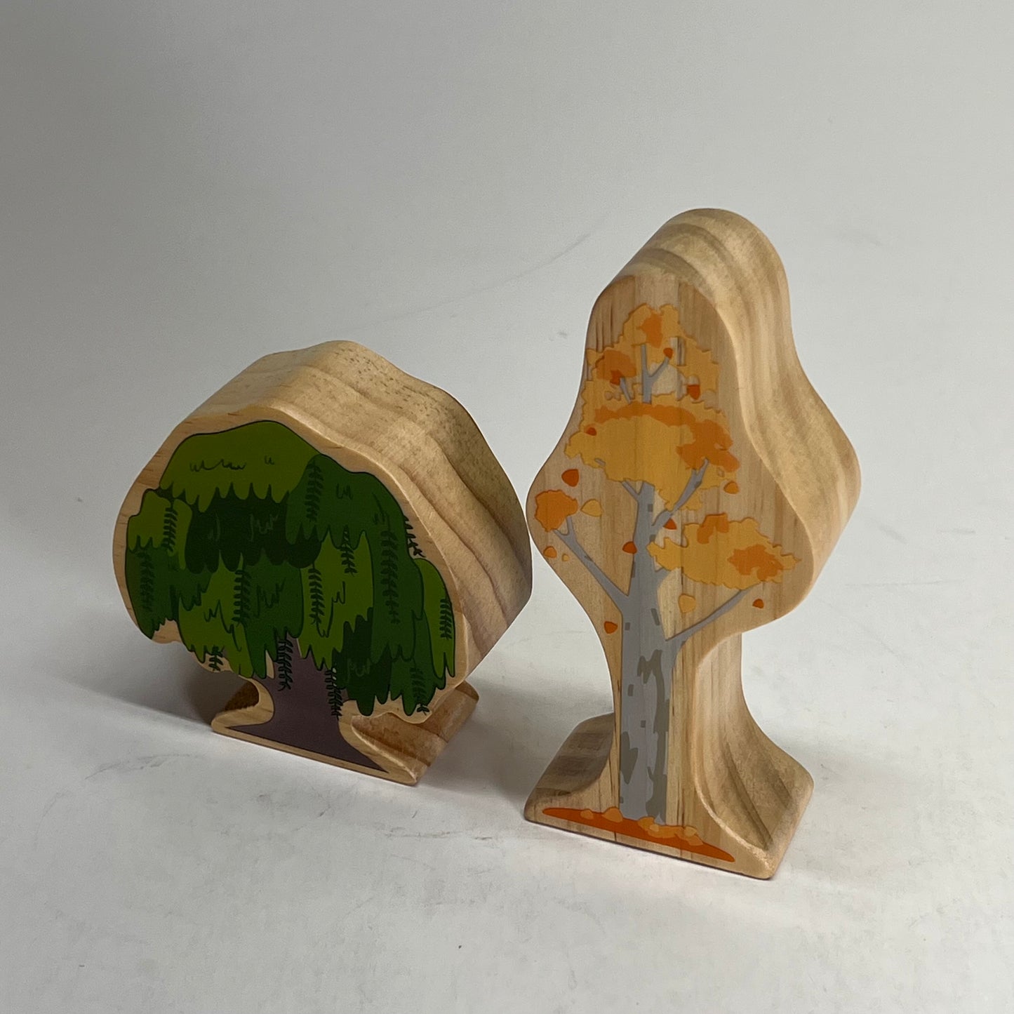KAPLAN Four Seasons Double Sided Wood Trees Set 12 Piece Set Green 37395