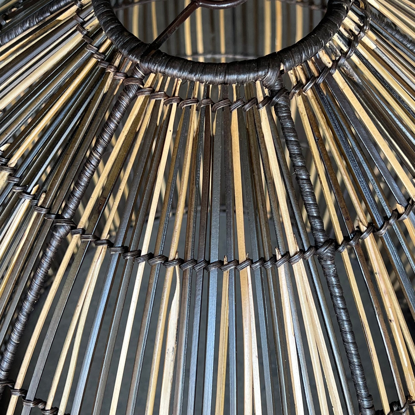 TROY LIGHTING Holden Weave Faux Reed Outdoor Chandelier 25"w X 41"h Brown F753