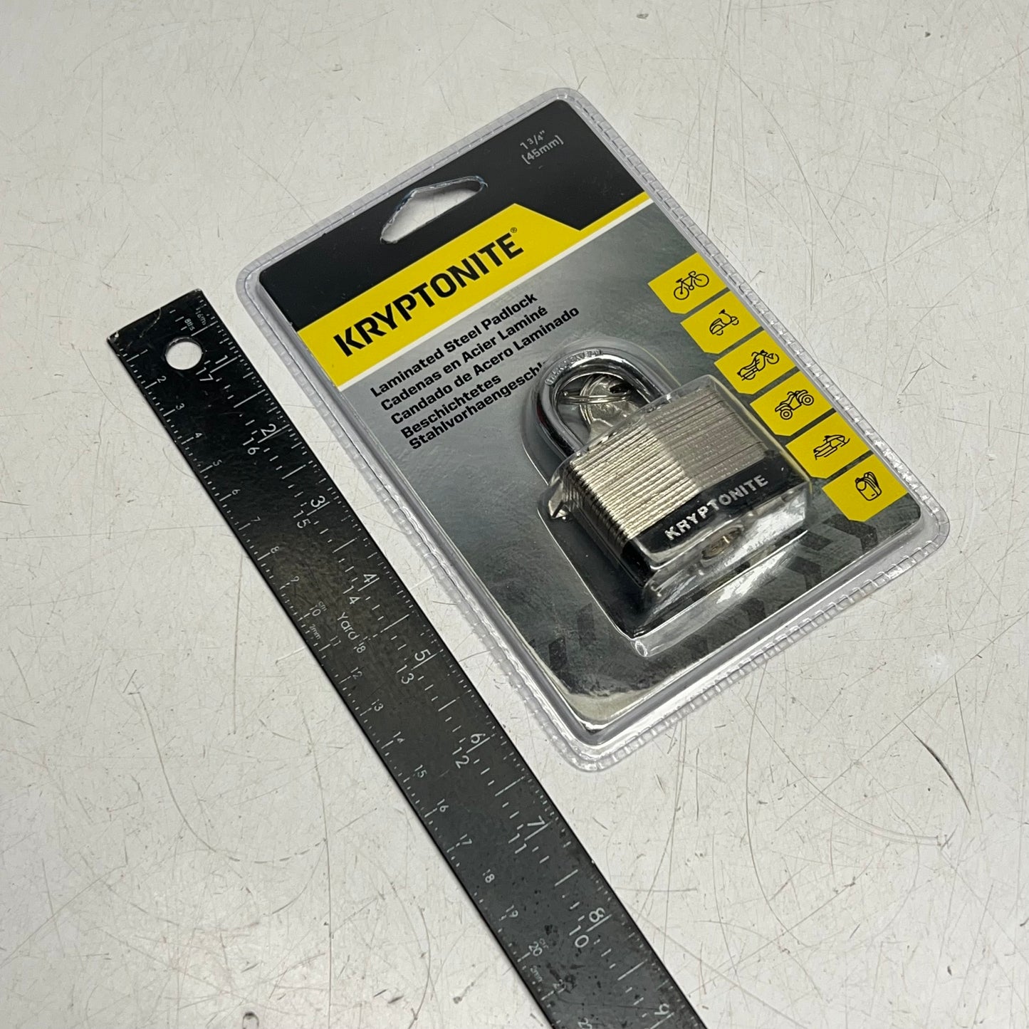 KRYPTONITE (2 PACK) Laminated Steel Padlock  1 3/4" (45MM) Chrome/Black