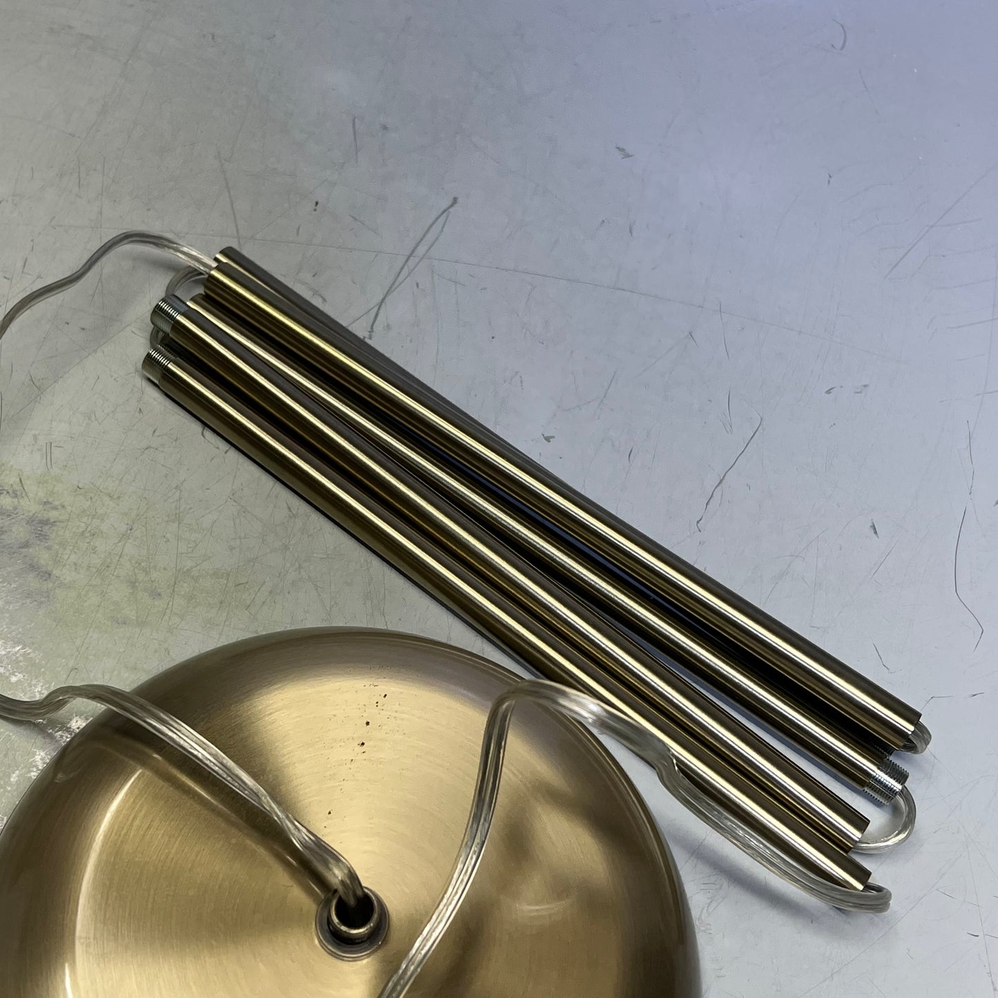 ZA@ ARLEC AMERICA  Torchiere Floor Lamp W/ Bulb 71" Brushed Brass AFL022BRUS-W