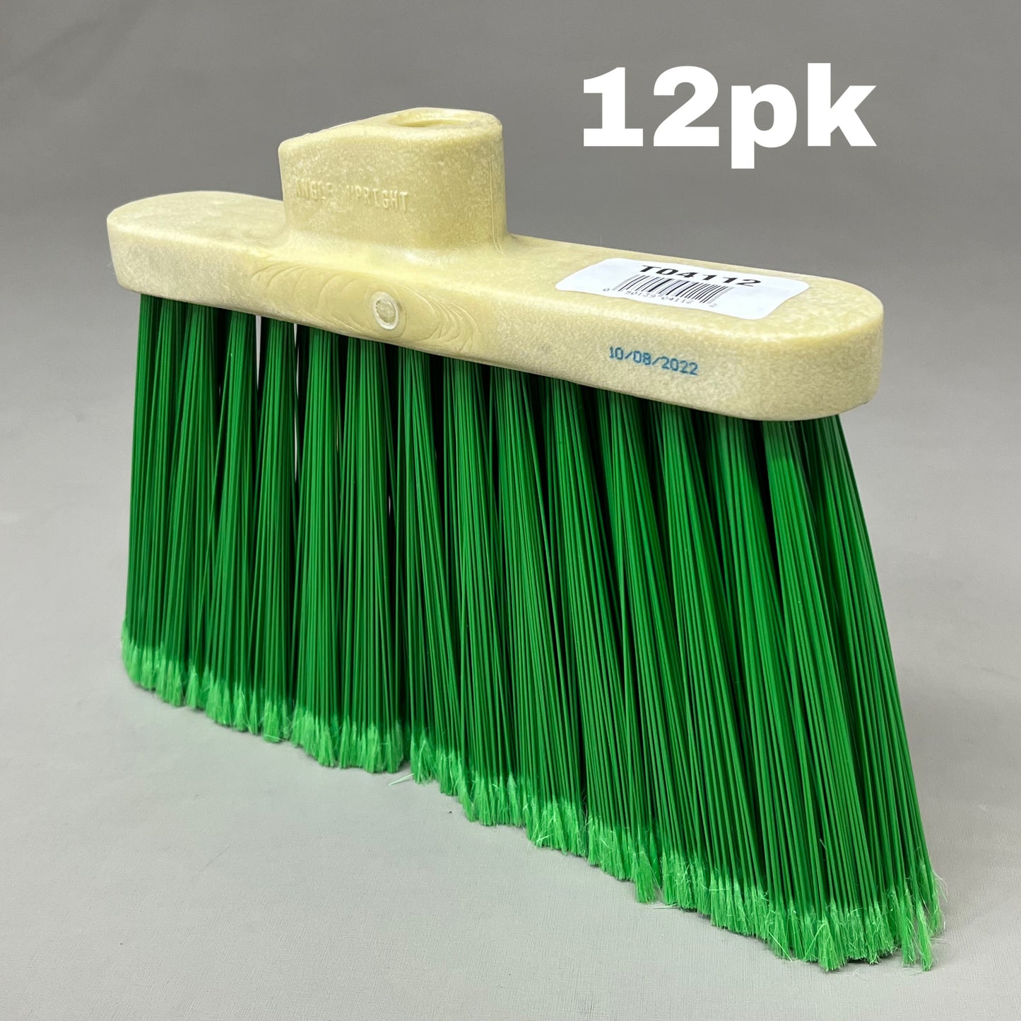 ABCO CLEANING (12 PACK) Polypropylene Bristles Angled Broom 9" Wx5" Green T04112