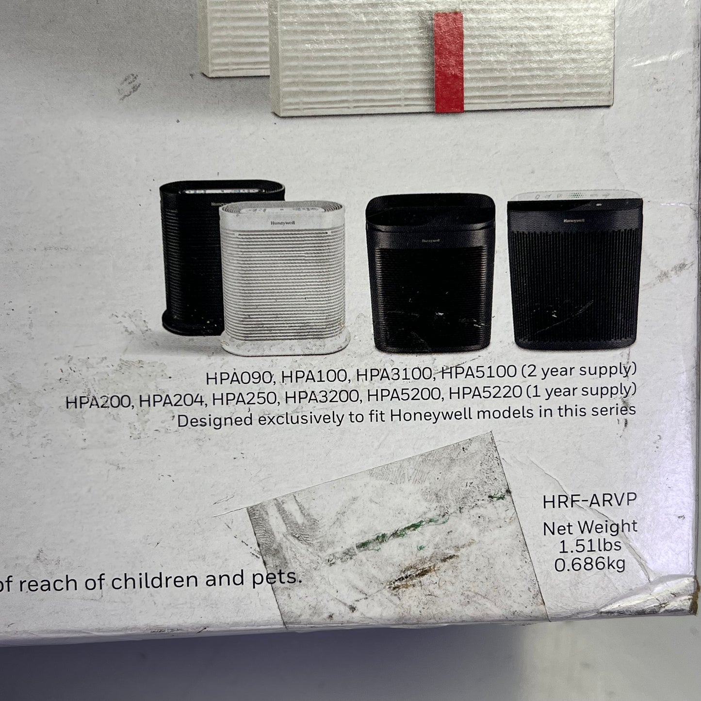 HONEYWELL Replacement True HEPA Filter Value Combo Pack 3 Piece HRF-ARVP (As-is)