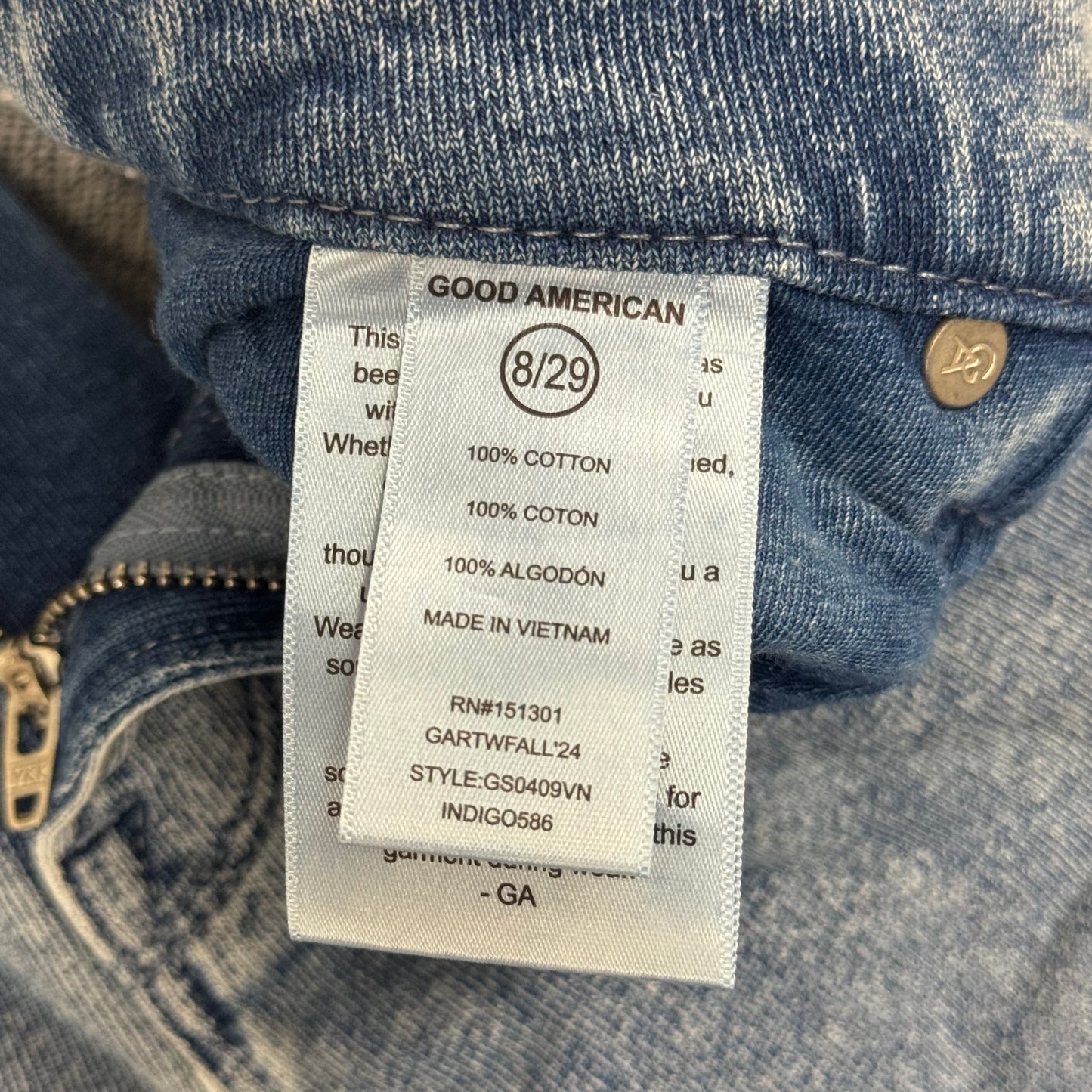 GOOD AMERICAN Jeanius Good Skate Jeans Women's Sz 8 Indigo586 GS0409VN