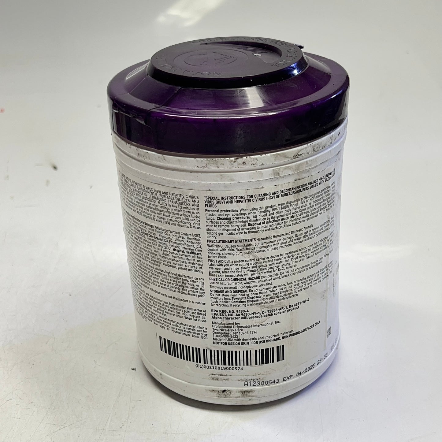 ZA@ PDI (11 PACK) Super Sani-Cloth Large Wipes 160ct Each BB 04/2025 (As-Is Dirty/Dented)