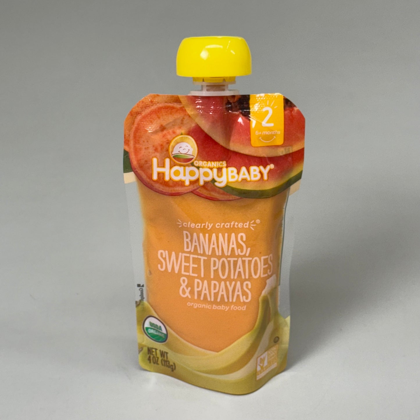 HAPPY BABY (16 PACK) Organic Baby Food Banana & Sweet Potatoes etc 4oz BB 10/25