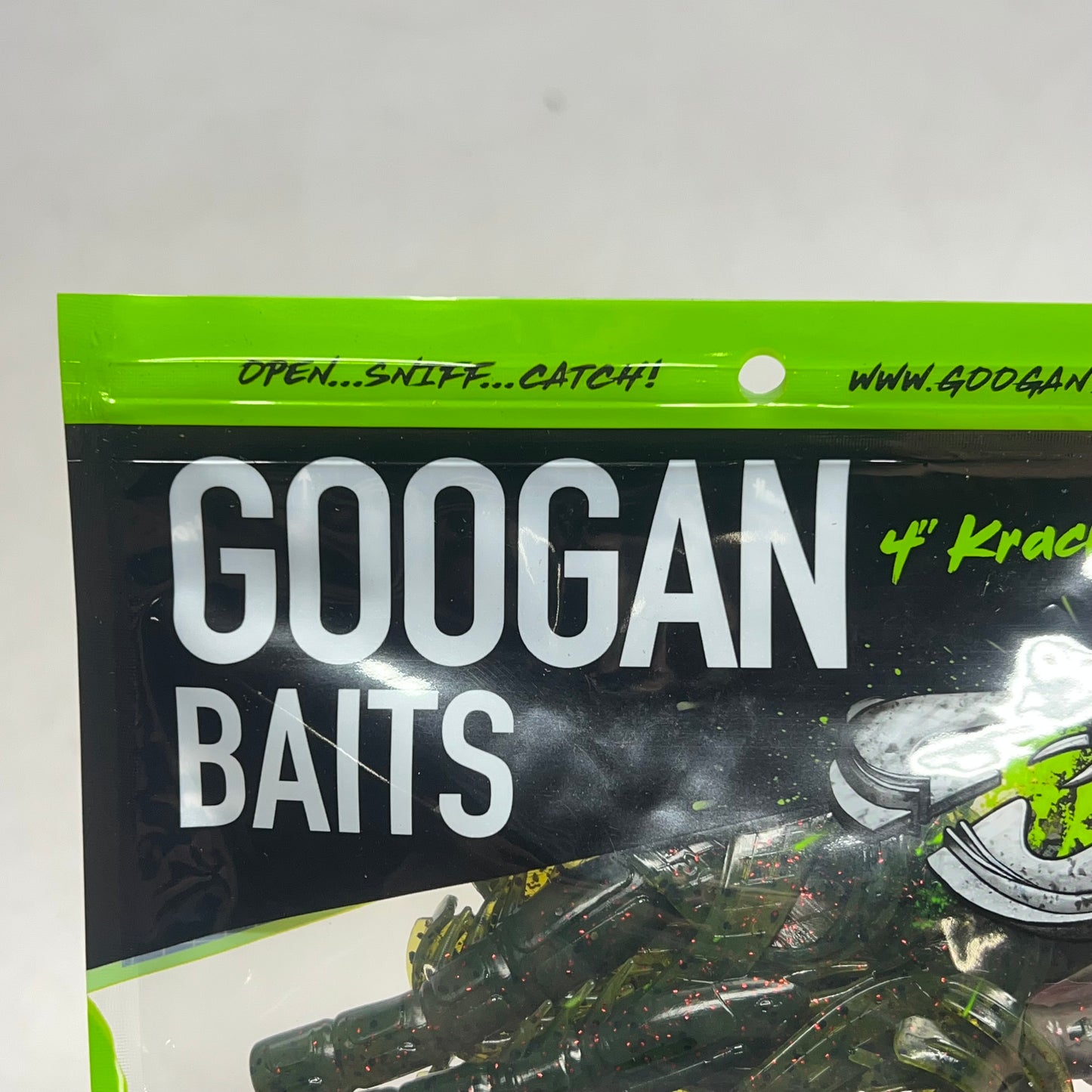 GOOGAN BAITS (5 PACK) Craw Soft Craw Bait w/ Salt 4" Watermelon Red Flake