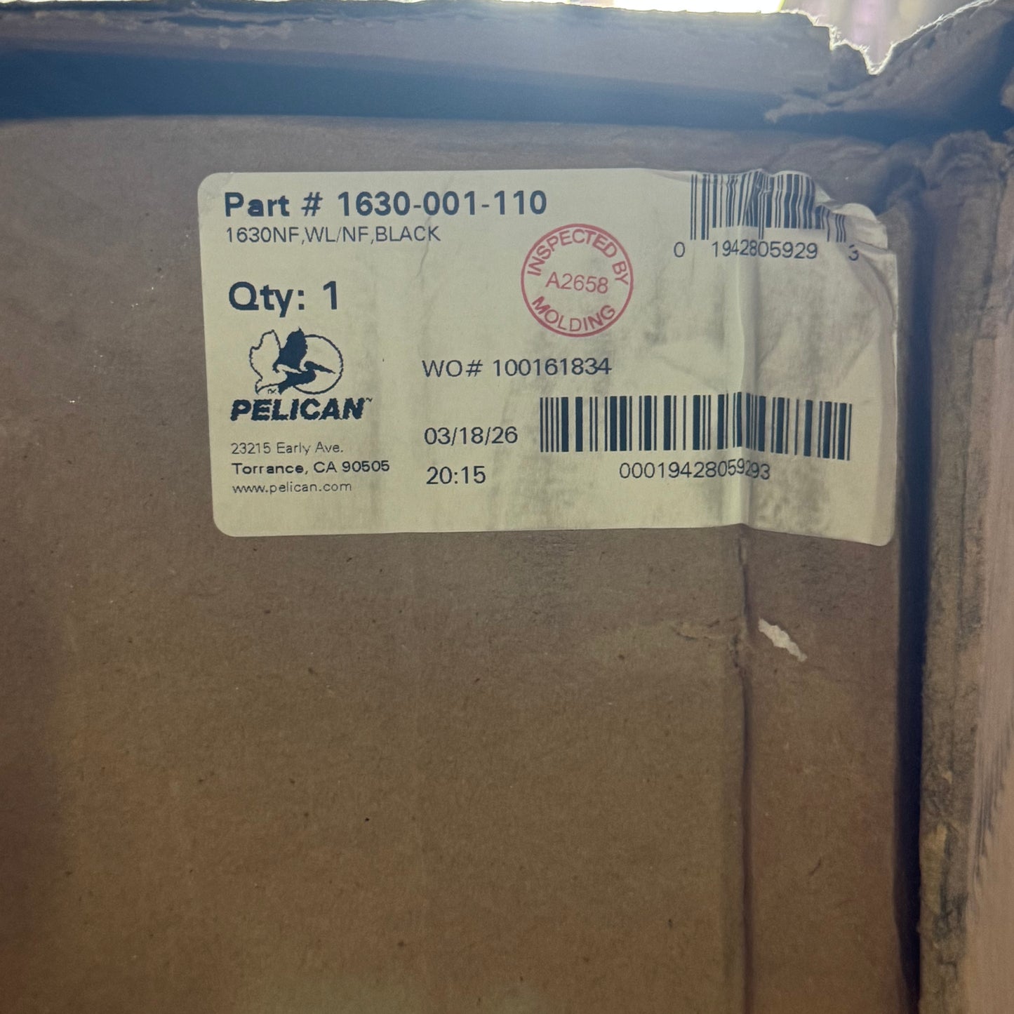 PELICAN 1630 Protector Transport Case 31.28 X 24.21 X 17.48" Black 1630-001-1|10