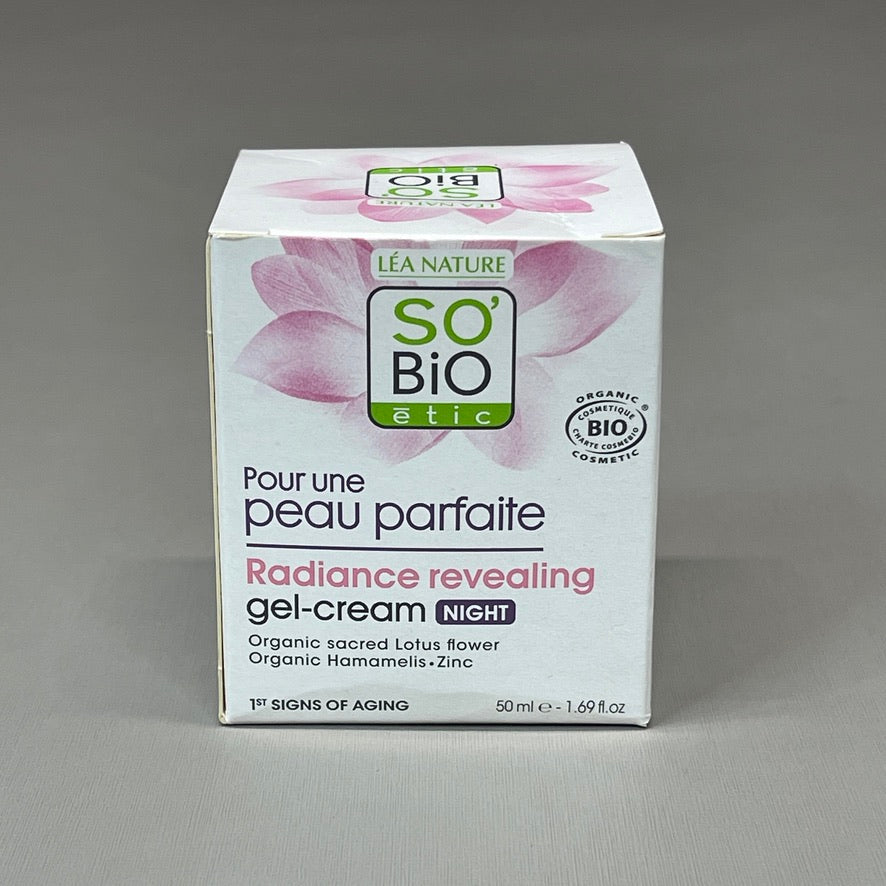 ZA@ SO BIO etic Radiance Revealing Gel-Cream Night Organic Lotus Flower Hamamelis Zinc 1.69 fl oz (New) A