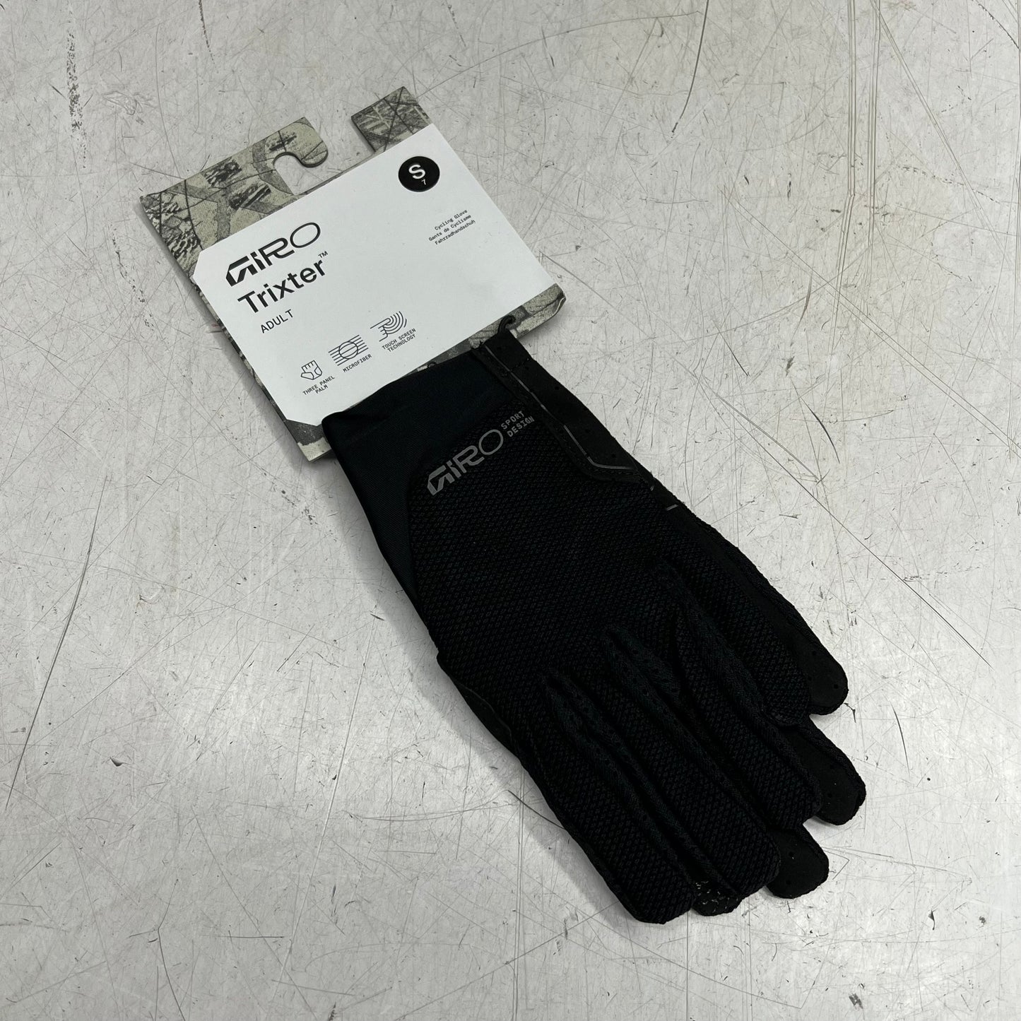 GIRO Trixter Glove Lightweight Instachill Fabric Unisex Sz S Black 7200322