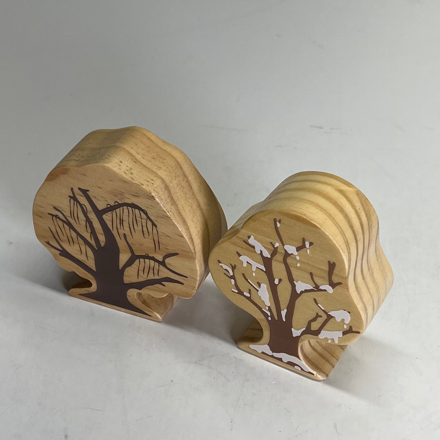 KAPLAN Four Seasons Double Sided Wood Trees Set 12 Piece Set Green 37395